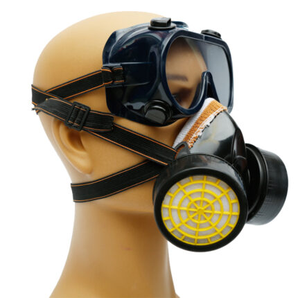 respirators & masks replaceable type activated carbon double filter tear gas mask for chemicals