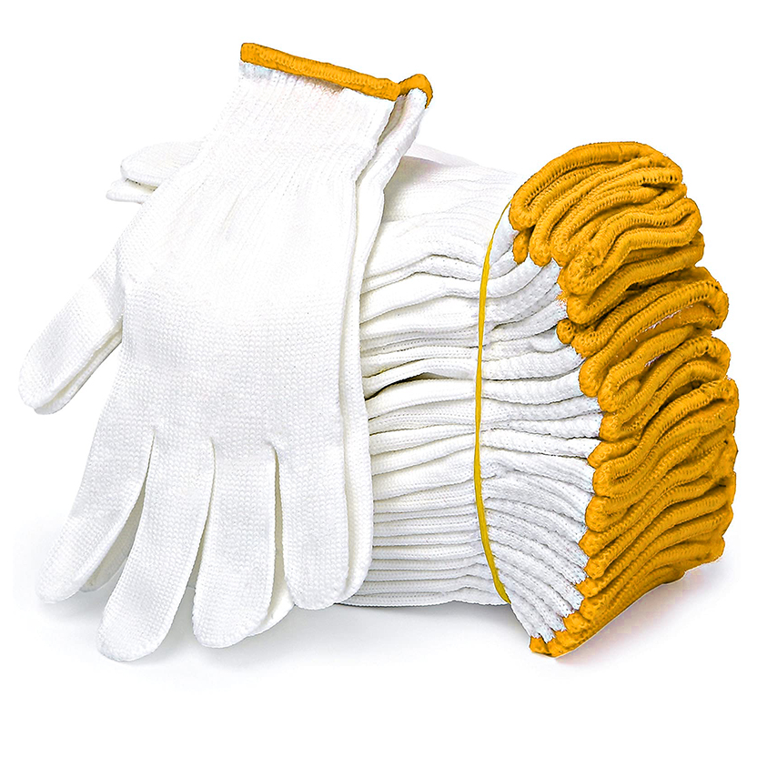 cotton glove white knitted 100 % cotton anti slip construction work safety hand gloves cotton glove white knitted 100 % cotton anti slip construction work safety hand gloves