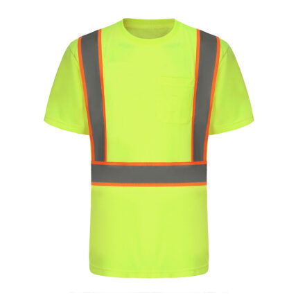 custom logo hi vis safty t shirt yellow high quality construction reflective clothing
