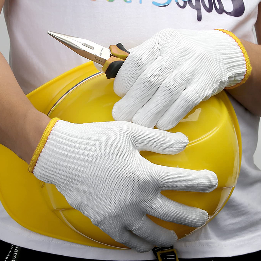 cotton glove white knitted 100 % cotton anti slip construction work safety hand gloves cotton glove white knitted 100 % cotton anti slip construction work safety hand gloves