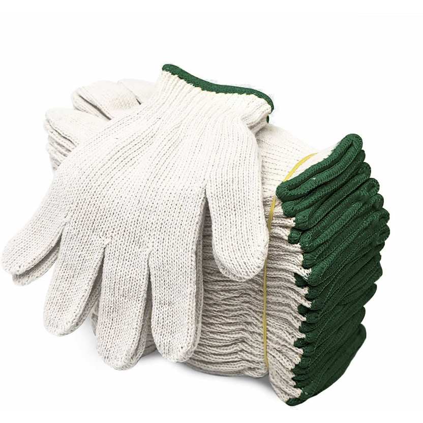 cotton glove white knitted 100 % cotton anti slip construction work safety hand gloves cotton glove white knitted 100 % cotton anti slip construction work safety hand gloves