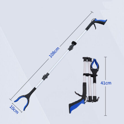 popular foldable litter picker aluminum alloy garbage grabber 3 fold reaching pick up tool